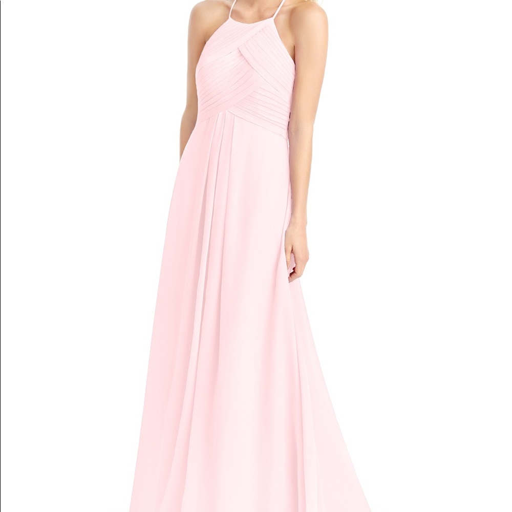 Azazie ginger blushing pink bridesmaid dress
